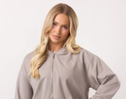Gym King Grey Victory Loopback Full Zip Crop Hoodie