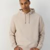 Ecru White Cotton Rich Lightweight Jersey Hoodie
