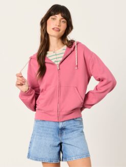 FatFace Flora Dark Pink Zip Through Hoodie